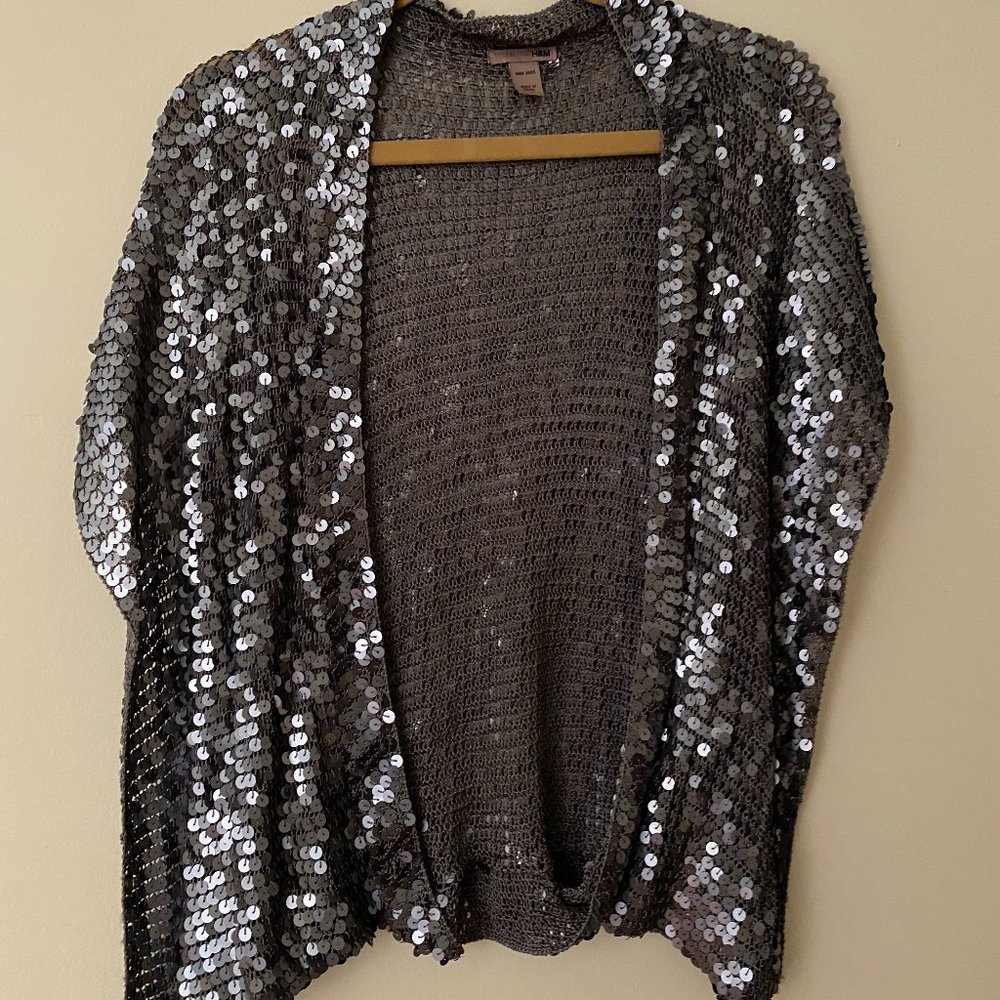 H&M silver sequin bolero